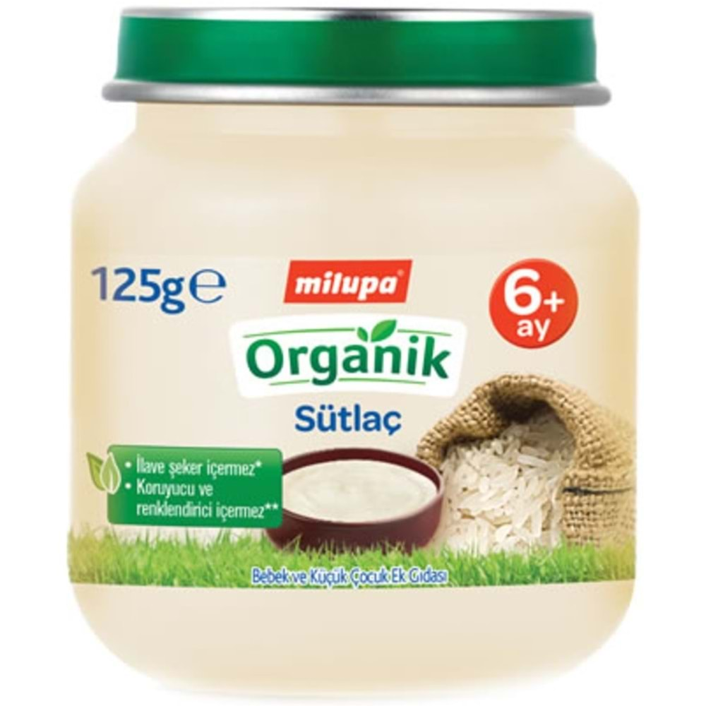 Milupa Kavanoz Maması Organik Püre 125GR Sütlaç