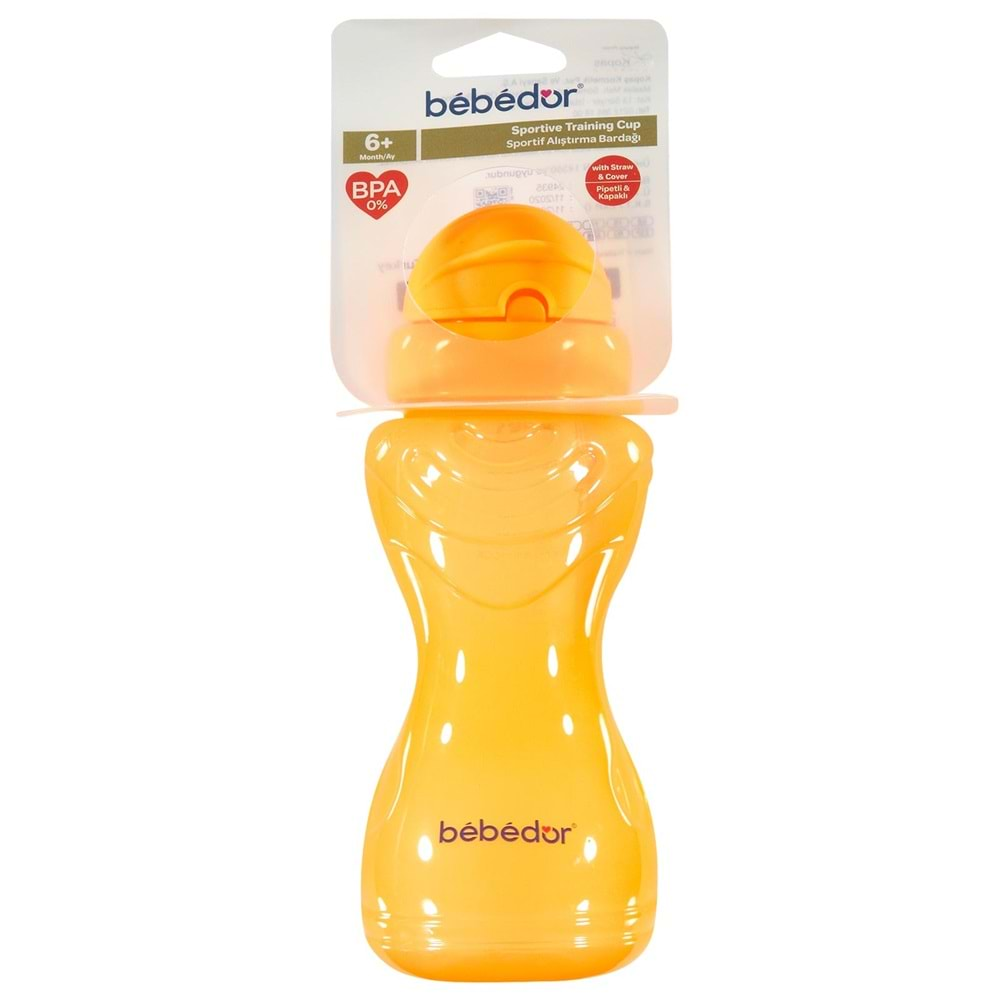 Bebedor Sportif Pipetli Bardak/Alıştırma Bardağı 330ML - Turuncu