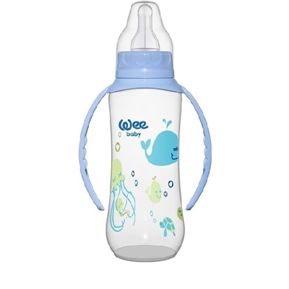 Wee Baby P.P Kulplu Biberon 270ML (Kod:745) - Mavi