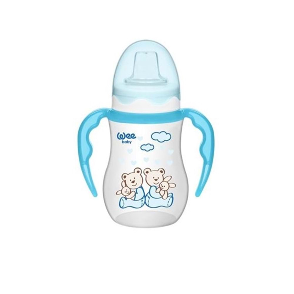 Wee Baby Akıtmaz Kulplu Bardak 250ML PP (Antikolik) (Kod:754) - Mavi