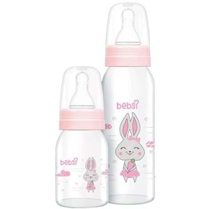 Bebsi Cam Biberon Seti (250ml+125ml) Seçenekli (Mavi/Pembe)