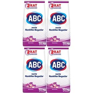 Abc Matik Toz Çamaşır Deterjanı 40Kg (4PK*10KG) Bahar Esintisi/Renkliler Beyazlar (264 Yıkama)