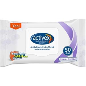 Activex Antibakteriyel Islak Havlu Mendil Hassas 50 Yaprak 6 Lı Set (300 Yaprak) Plastik Kapaklı