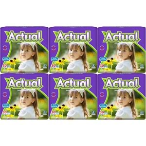 Actual Yetişkin Hasta Bezi Bel Bantlı XS-Ekstra Küçük 180 Adet (6PK*30) (Beden:6 Çoçuk Bezi)