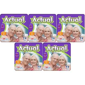 Actual Yetişkin Hasta Bezi Bel Bantlı M-Orta 150 Adet (5PK*30)