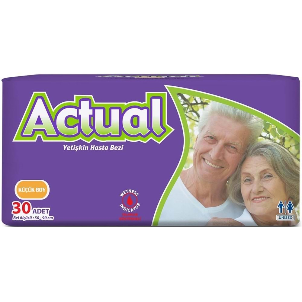 Actual Yetişkin Hasta Bezi Bel Bantlı S-Small Küçük 60 Adet (2PK*30)