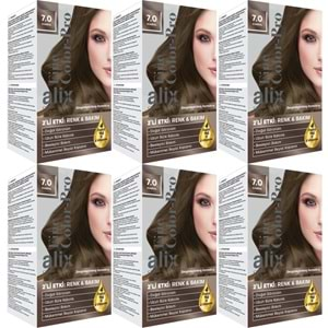 Alix 50ML Kit Saç Boyası 7.0 Kumral (6 Lı Set)