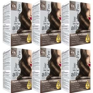 Alix 50ML Kit Saç Boyası 6.8 Çikolota Kahve (6 Lı Set)