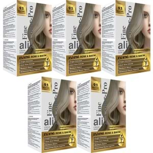 Alix 50ML Kit Saç Boyası 9.1 Küllü Sarı (5 Li Set)