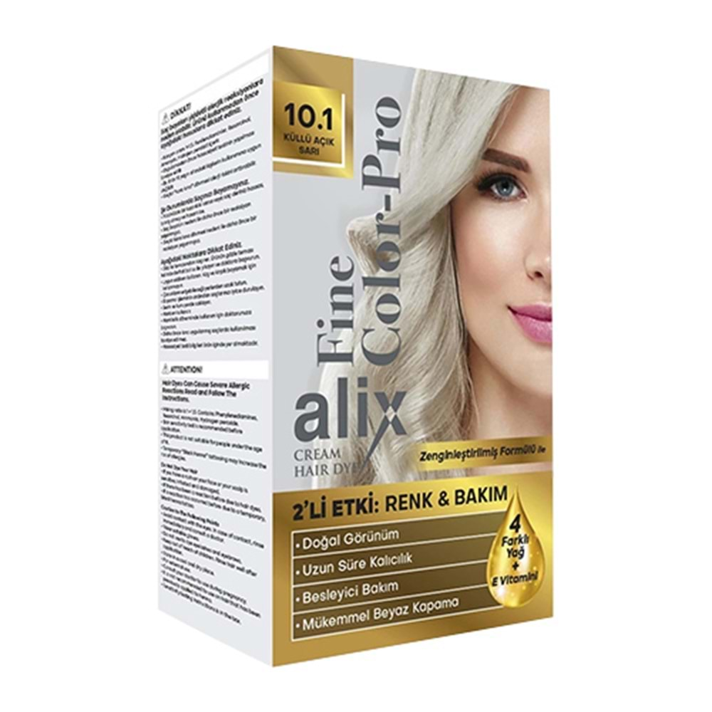 Alix 50ML Kit Saç Boyası 10.1 Küllü Açık Sarı (2 Li Set)