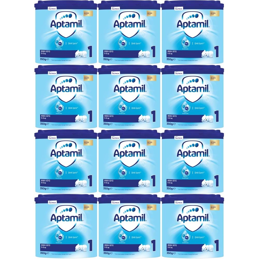 Nutrıcıa Aptamil 350GR Bebek Sütü No:1 (0-6 Ay) Doğumdan İtibaren (12 Li Set)