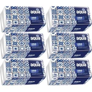 Aqua Pratik Mendil 250 Yaprak Tekli Pk (6 Lı Set)