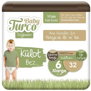 Baby Turco Külot Bebek Bezi Doğadan Beden:6 (16+KG) XLarge 96 Adet Ekonomik Fırsat Pk