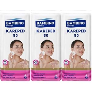 Bambino Cotton Kare Makyaj Temizleme Pamuğu 150 Adet (3PK*50)