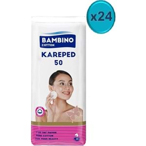 Bambino Cotton Kare Makyaj Temizleme Pamuğu 1200 Adet (24PK*50)