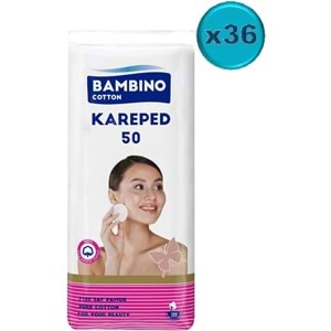 Bambino Cotton Kare Makyaj Temizleme Pamuğu 1800 Adet (36PK*50)