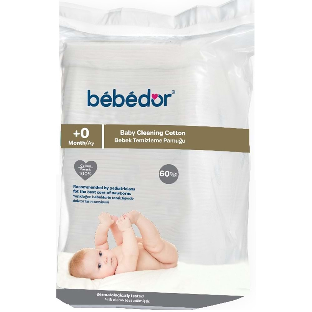 Bebedor Bebek Temizleme Pamuğu 180 Adet (3Pk*60)