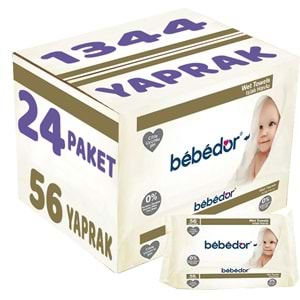 Bebedor Islak Havlu Mendil Klasik 56 Yaprak 24 Lü Set (1344 Yaprak)