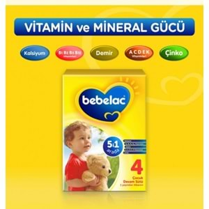 Bebelac 800GR No:4 Devam Sütü (1+ Yaş) (5 Li Set)