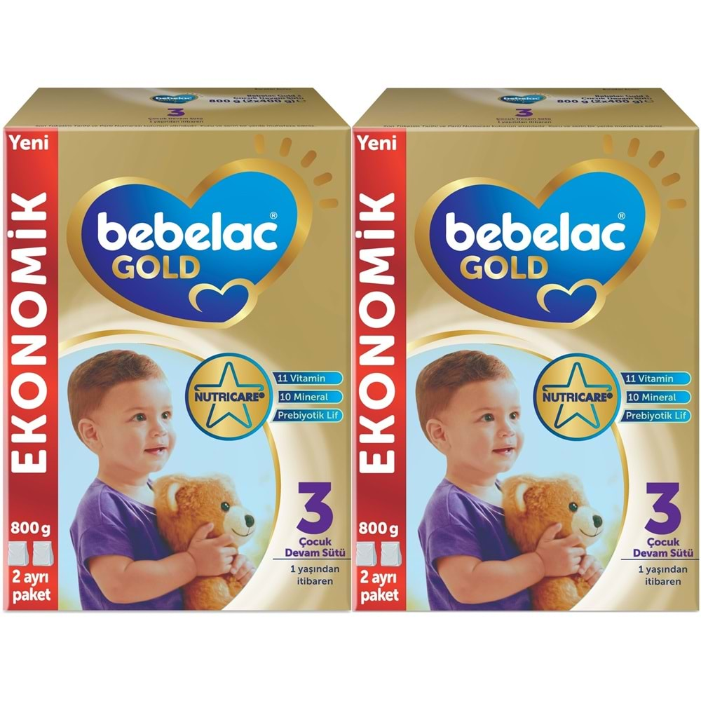 Bebelac Gold 800GR No:3 Devam Sütü (1+ Yaş) (2 Li Set)