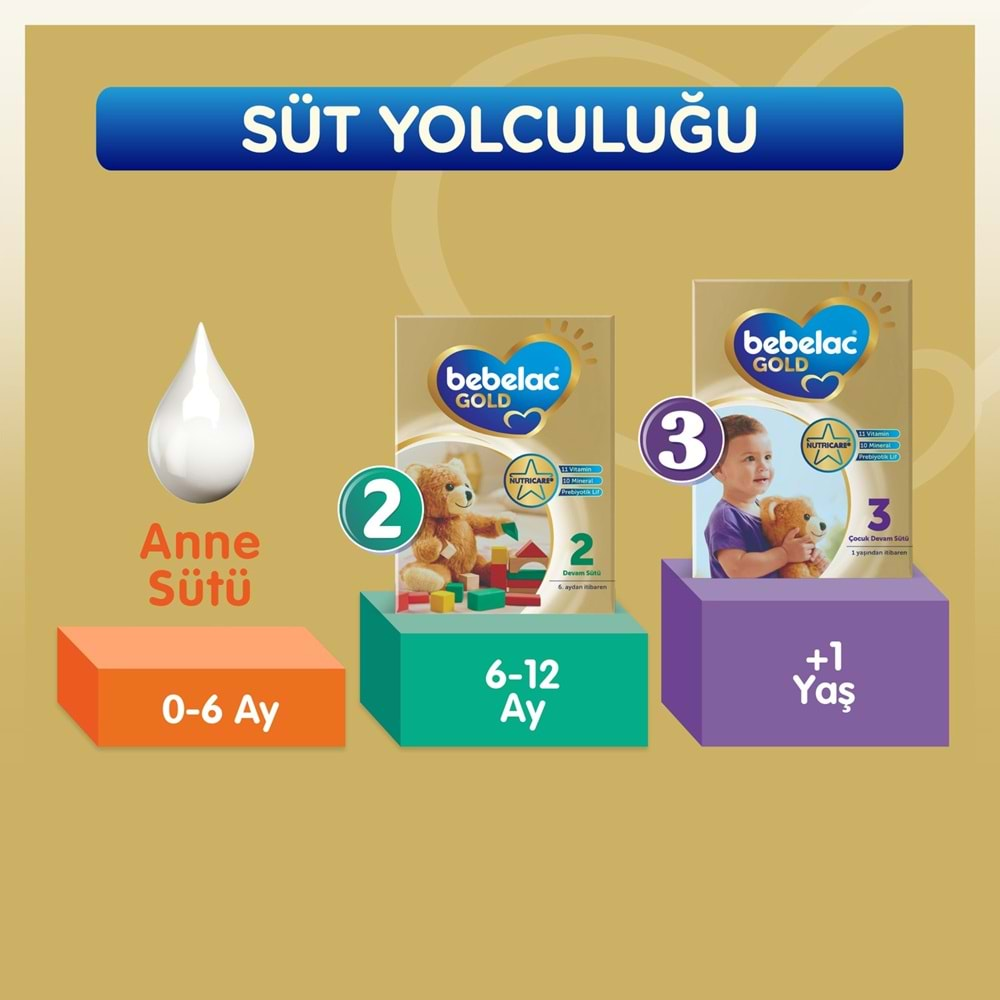 Bebelac Gold 800GR No:3 Devam Sütü (1+ Yaş) (2 Li Set)