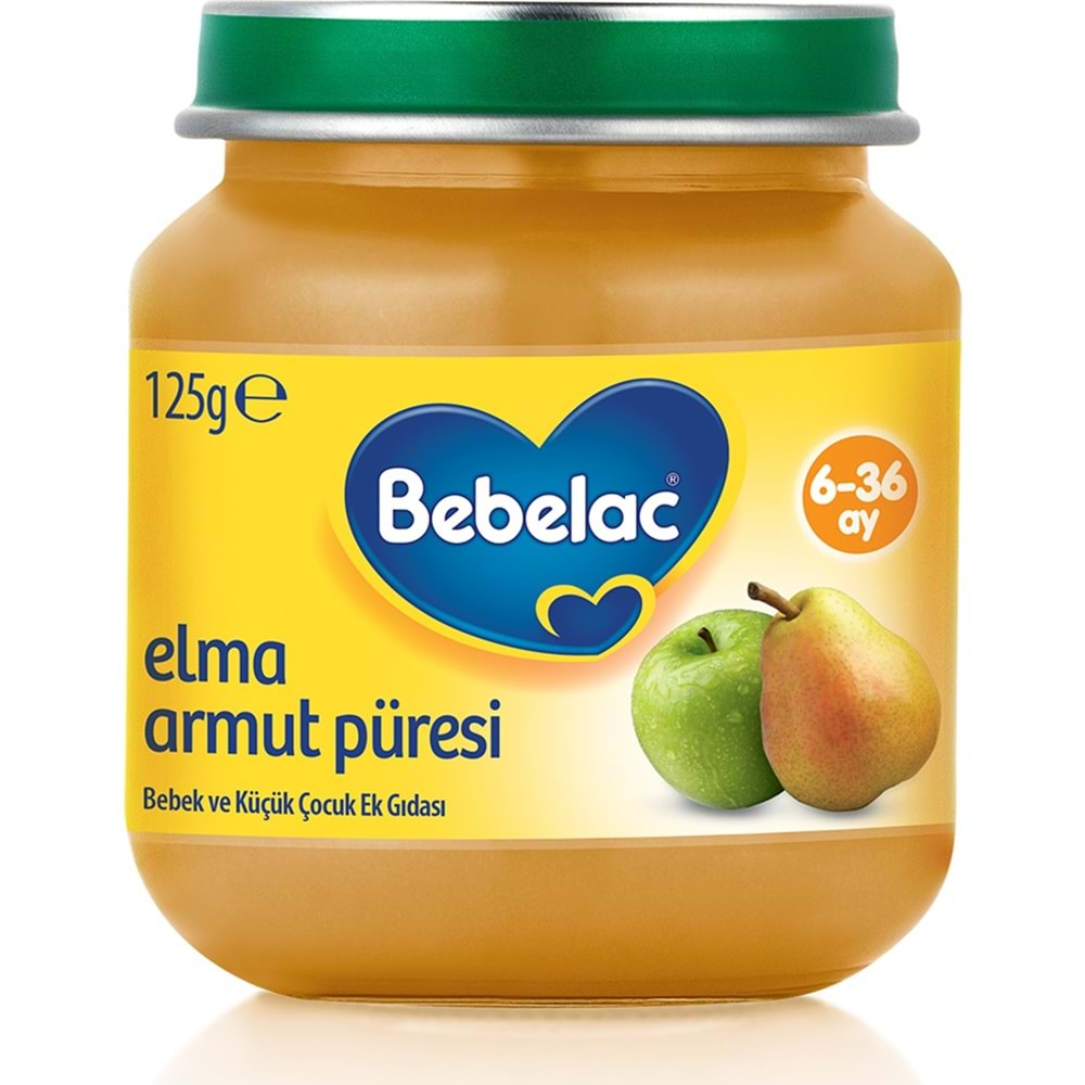 Bebelac Kavanoz Maması Püre 125GR Elma Armut (12 Li Set)