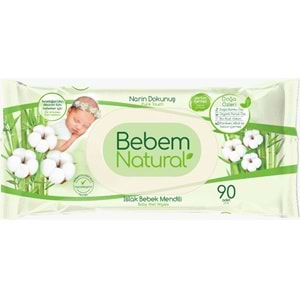 Bebem Natural Islak Bebek Mendili Narin Dokunuş / Yenidoğan 90 Yaprak Plastik Kapaklı 6 Lı Set