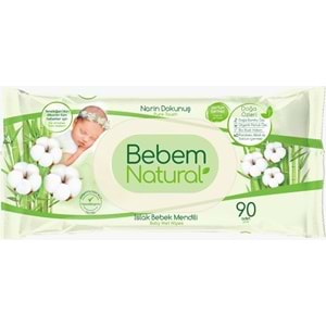 Bebem Natural Islak Bebek Mendili Narin Dokunuş / Yenidoğan 90 Yaprak Plastik Kapaklı 18 Li Set