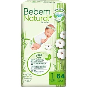 Bebem Bebek Bezi Natural Beden:1 (2-5Kg) Yenidoğan 192 Adet Aylık Fırsat Pk