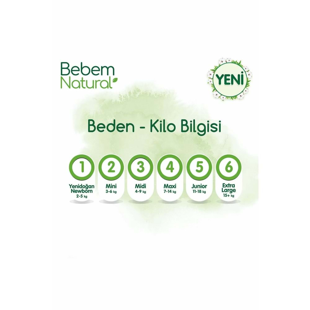 Bebem Bebek Bezi Natural Beden:4 (7-14KG) Maxi 520 Adet Mega Ultra Fırsat Pk