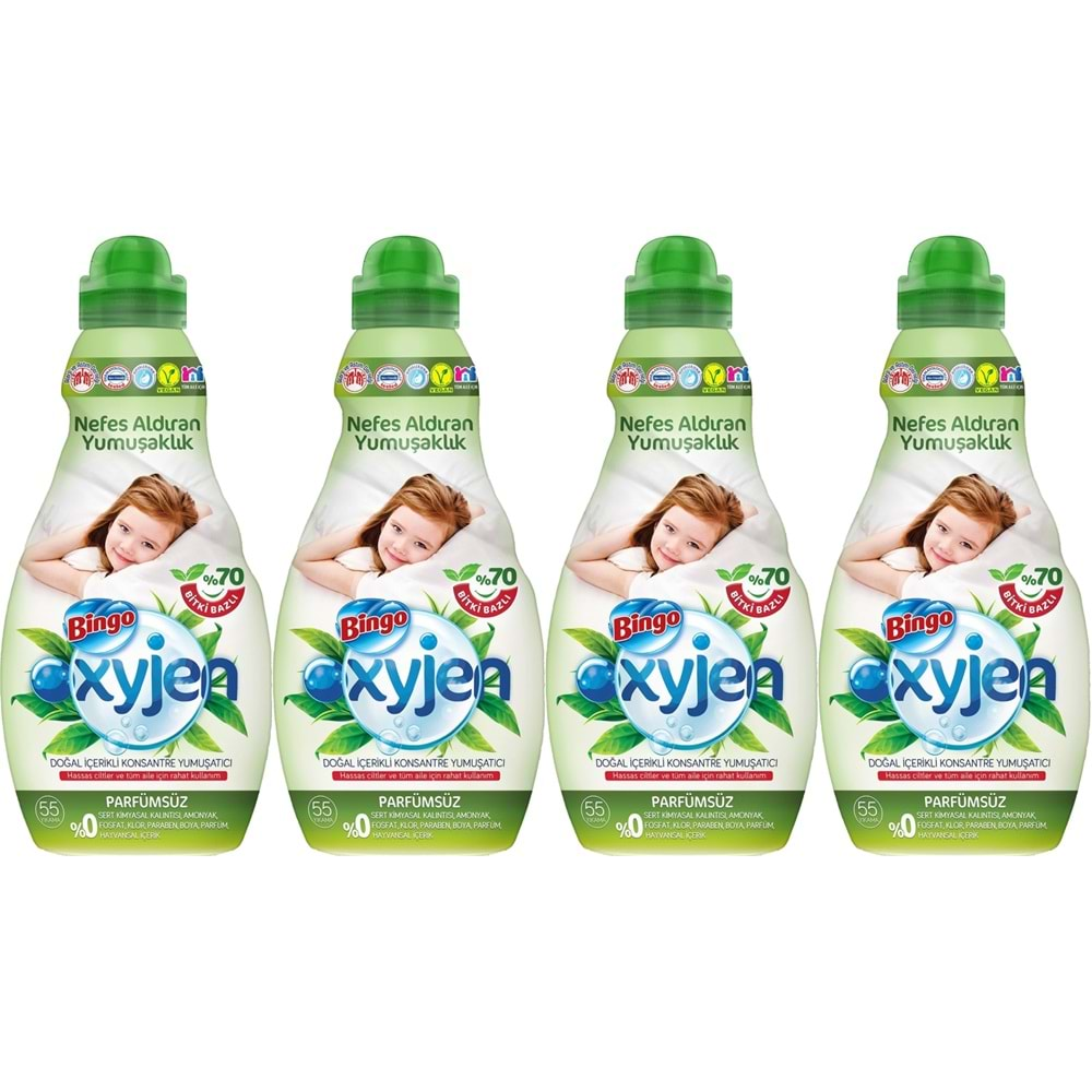 Bingo Oxjyen Yumuşatıcı Konsantre 1320ML Parfümsüz (4 Lü Set) (220 Yıkama)