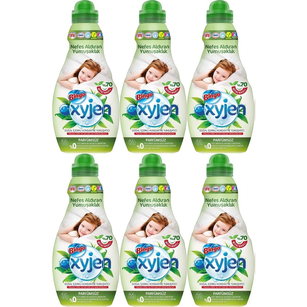 Bingo Oxjyen Yumuşatıcı Konsantre 1320ML Parfümsüz (6 Lı Set) (330 Yıkama)