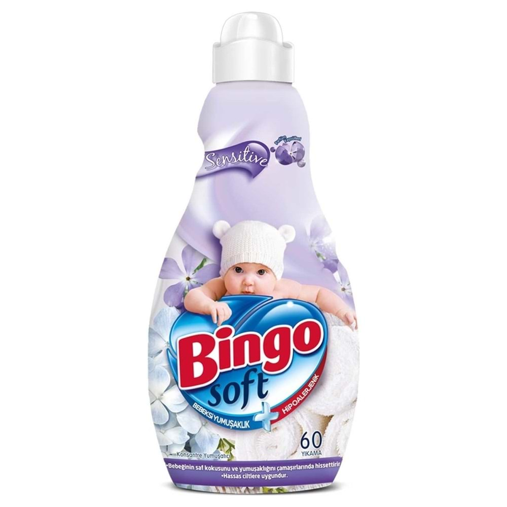 Bingo Soft Çamaşır Yumuşatıcı Konsantre 1440ML Sensitive (Hipoalerjenik) (3 Lü Set)