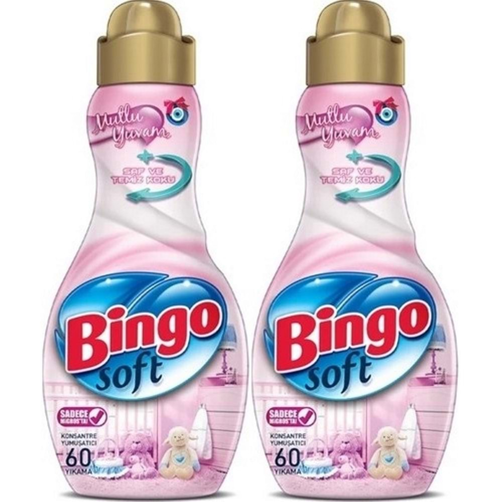 Bingo Soft Çamaşır Yumuşatıcı Konsantre 1440ML Mutlu Yuvam (2 Li Set)