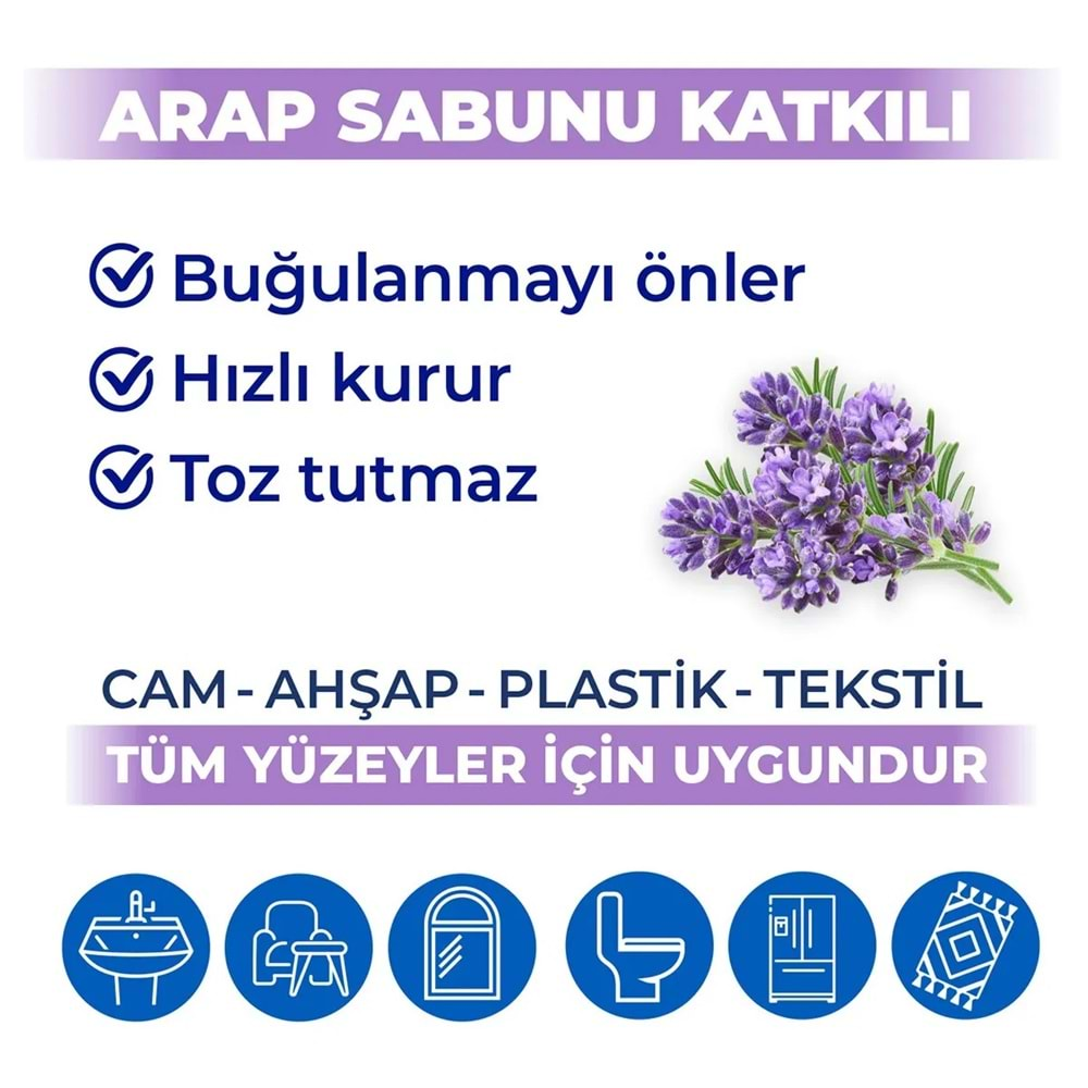 Bingo Clean Yüzey Temizlik Havlusu 96 Yaprak Lavanta Kokulu Plastik Kapaklı (2 Li Set) 192 Yaprak