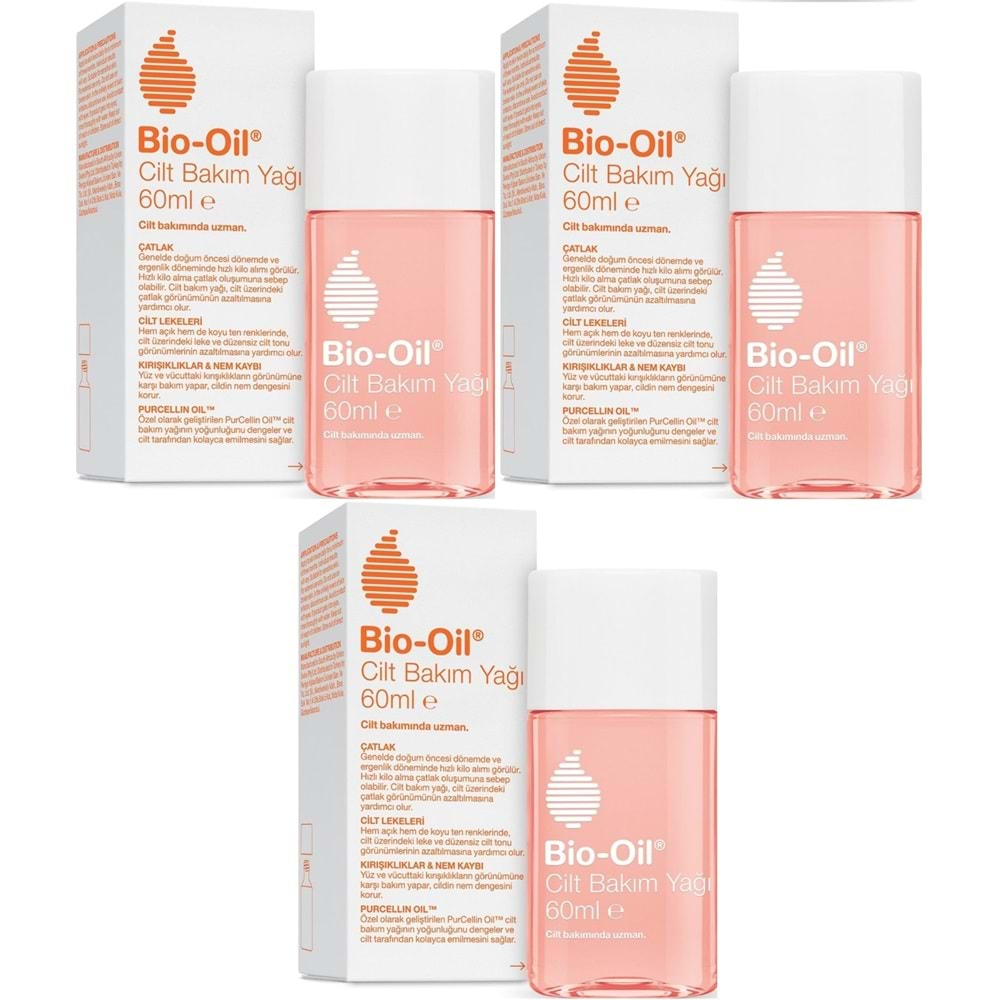 Bio-Oil Çatlak Oluşumunu Önleyici Cilt Bakım Yağı 60ML (Yeni Formül) (3 Lü Set)