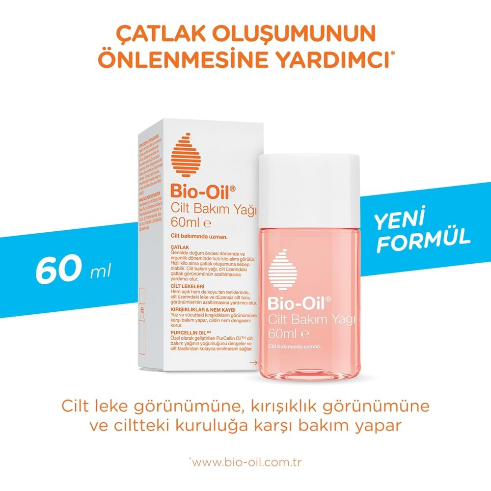 Bio-Oil Çatlak Oluşumunu Önleyici Cilt Bakım Yağı 60ML (Yeni Formül) (3 Lü Set)