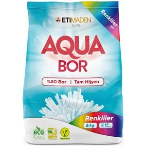 Boron AquaBor Matik Toz Çamaşır Deterjanı 12KG (Renkliler İçin) 80 Yıkama (2PK*6KG)