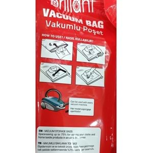 Brillant Vakumlu Poşet/Hurç 80*100CM XXLarge (İç Adet 1) (12 Li Set)