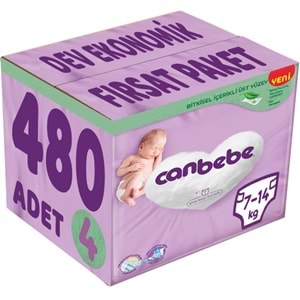 Canbebe Bebek Bezi Beden:4 (7-14Kg) Maxi 480 Adet Dev Ekonomik Fırsat Pk