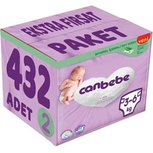 Canbebe Bebek Bezi Beden:2 (3-6Kg) Mini 432 Adet Ekstra Fırsat Paket