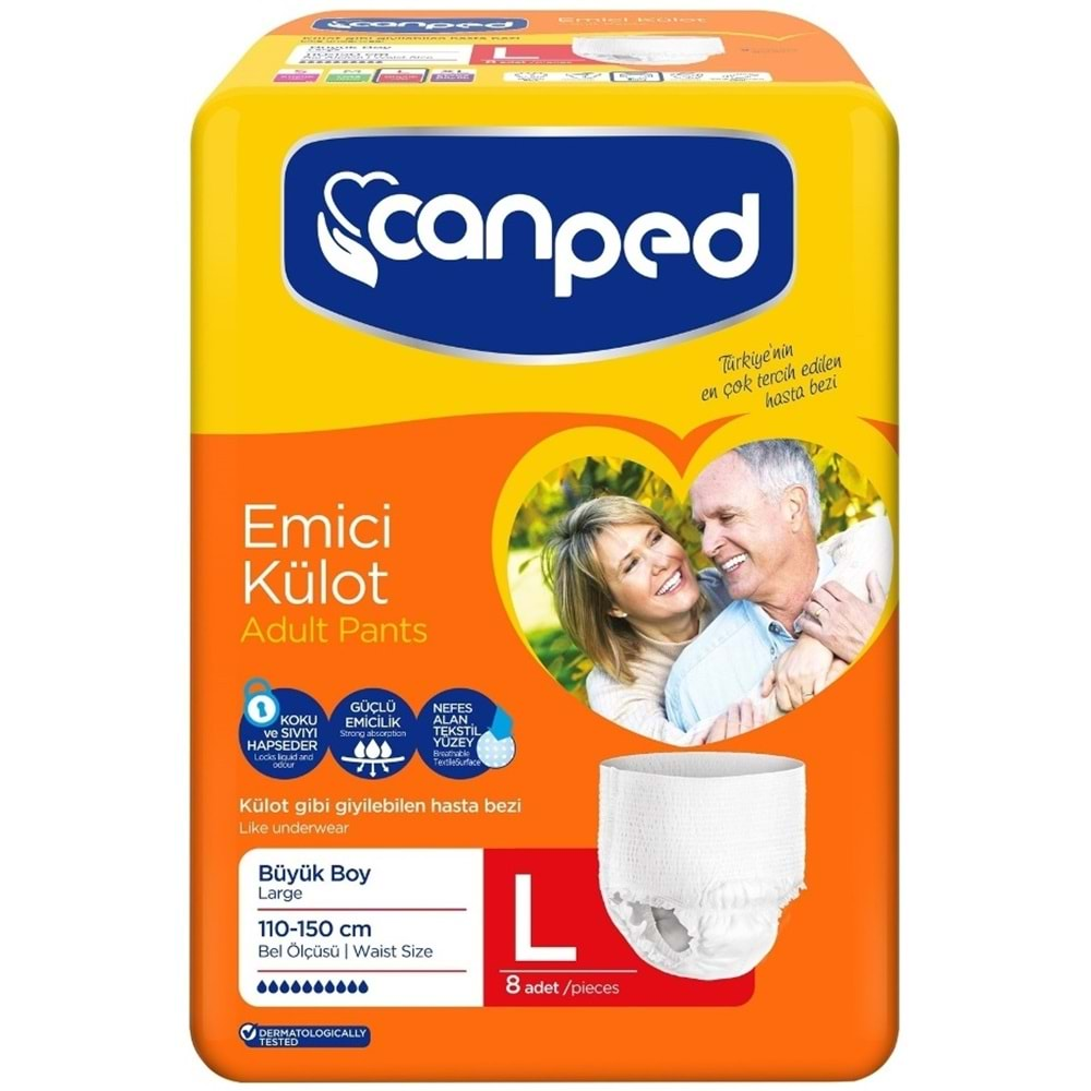 Canped Emici Külot Hasta Bezi Büyük-Large 48 Adet (6Pk*8)