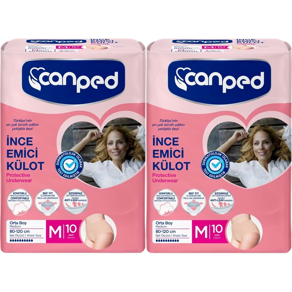 Canped Külotlu Mesane Pedi - İnce Emici Külot Orta/Medium 20 Adet (2Pk*10)