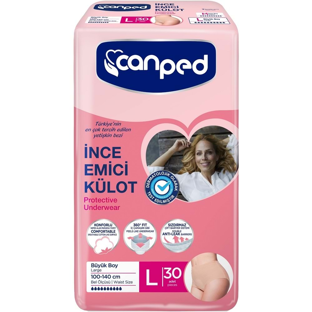 Canped Külotlu Mesane Pedi - İnce Emici Külot Büyük/Large 150 Adet (5PK*30)