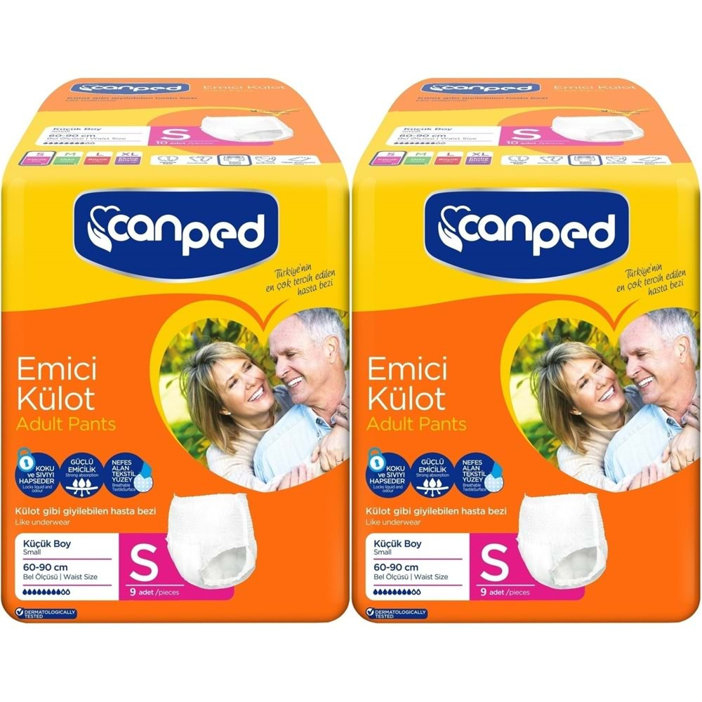 Canped Emici Külot Hasta Bezi S-Küçük Small 18 Adet (2PK*9)