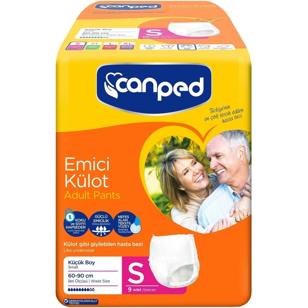 Canped Emici Külot Hasta Bezi S-Küçük Small 18 Adet (2PK*9)