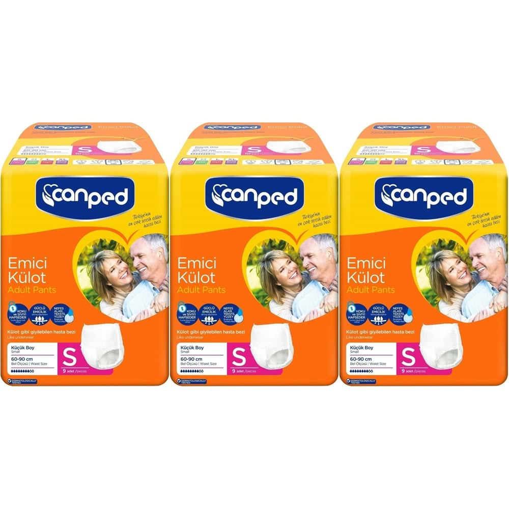 Canped Emici Külot Hasta Bezi S-Küçük Small 27 Adet (3PK*9)