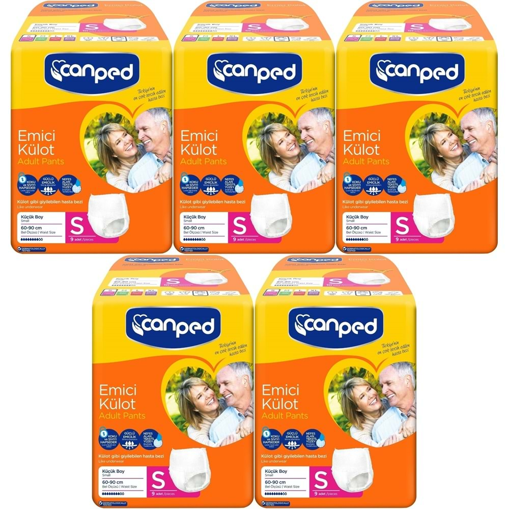 Canped Emici Külot Hasta Bezi S-Küçük Small 45 Adet (5PK*9)