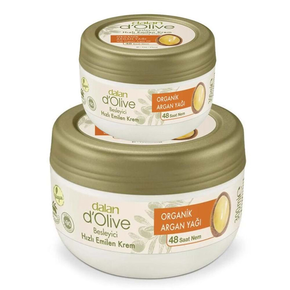 Dalan Dolive Organik Besleyici Bakım Kremi Organik Argan Yağı 300ML+150ML Hediye (3 Lü Set)