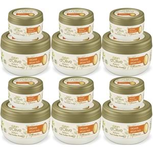 Dalan Dolive Organik Besleyici Bakım Kremi Organik Argan Yağı 300ML+150ML Hediye (6 Lı Set)